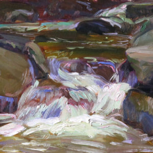 juicy painting of waterfall by artist Judith Reeve