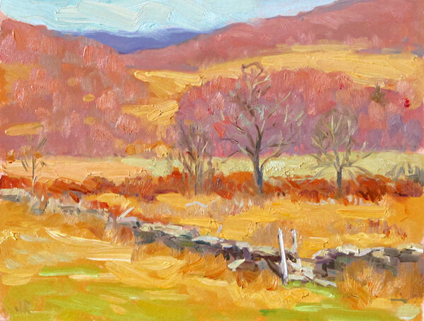 impressionistic painting with warm colors by artist Judith Reeve
